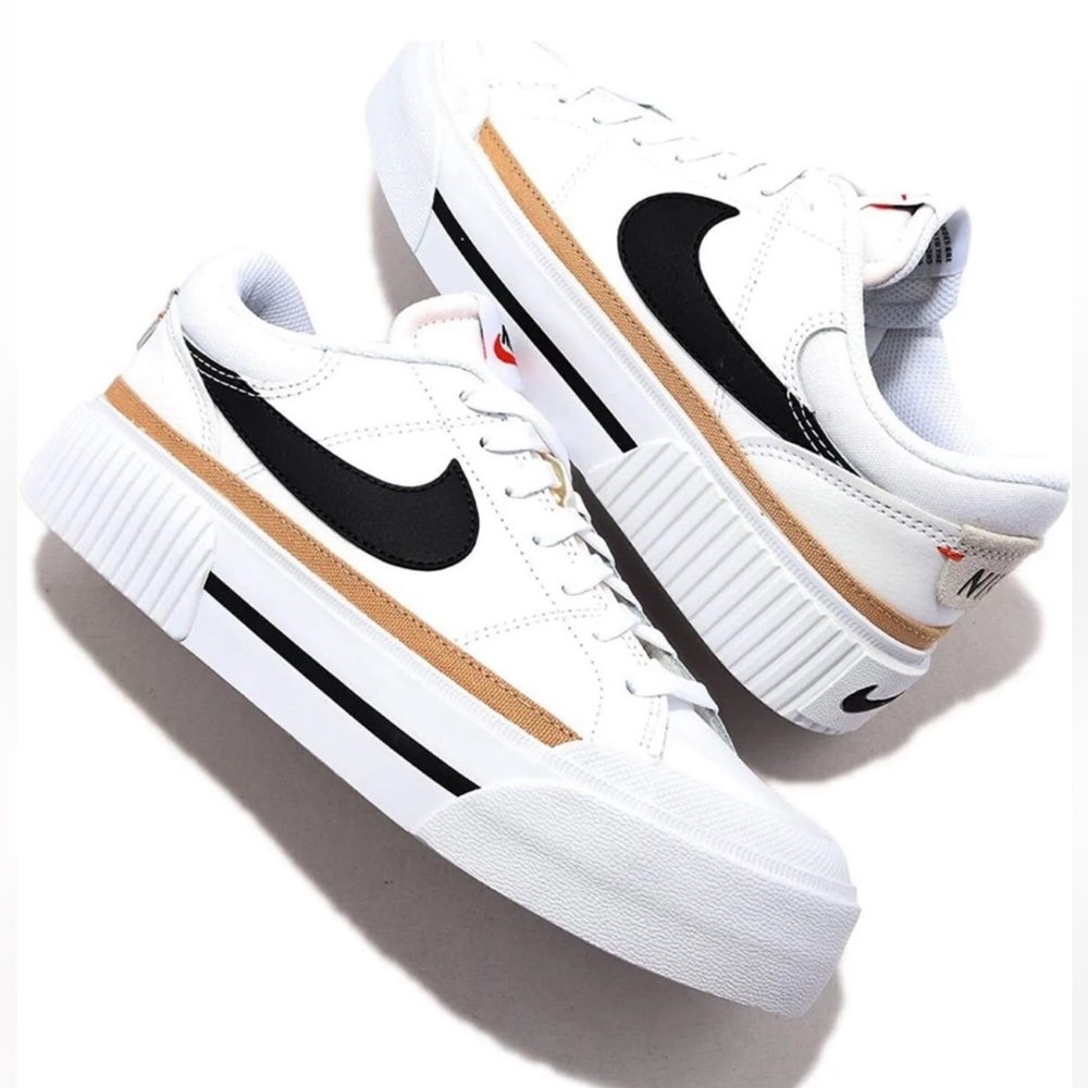 NIKE WOMENS COURT LEGACY LIFT SNEAKER - WHITE - Picture 2 of 4
